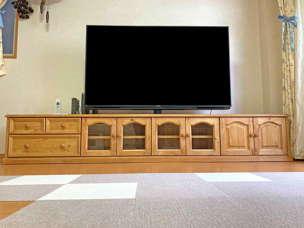 ナチュラルカントリーワイド240cmローテレビボード