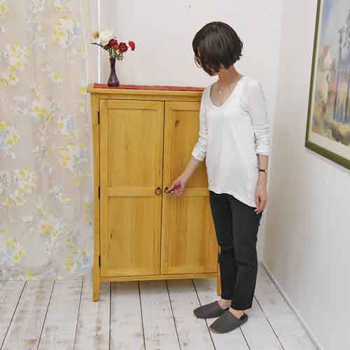 ミドルキャビネット巾85cm(ナチュラル色)|リング取手